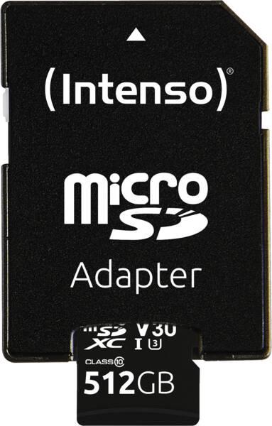 Image du produit Intenso UHS-I Professional (512 Go, microSDXC, U3, UHS-I)