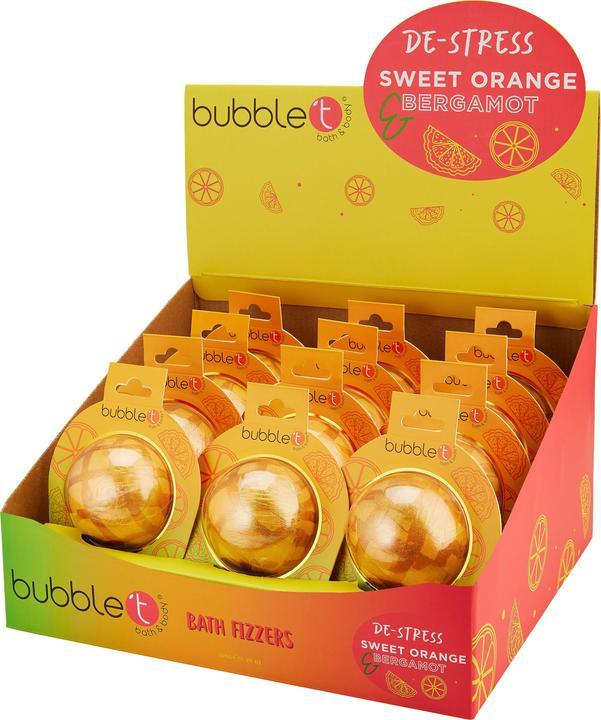 Image du produit Bubble T Bath Fizzer Dé-stress Orange douce & Bergamote 150g (Bombe de bain)