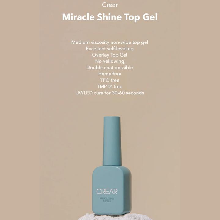 Produktbild Crear Miracle Shine Top - 10g (Crystal Clear, Gel-Effekt Nagellack)