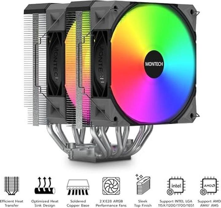 Produktbild Montech NX600 ARGB Black (160 mm)