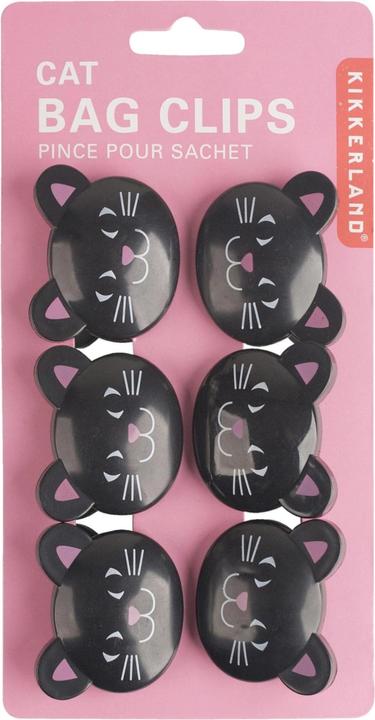 Produktbild Kikkerland Verschlussclip Katze 6 Stück, Schwarz (6 x)