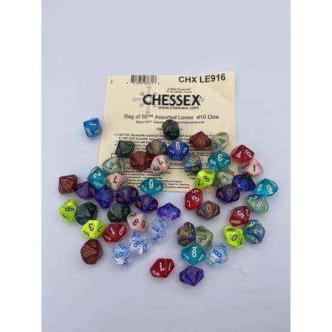 Chessex Bag of 50™ Assorted loose Mini-Polyhedral d10s
