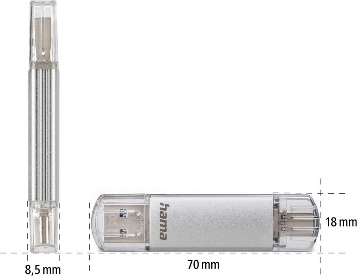 Actual product image Hama C-Laeta (64 GB, USB-A, USB-C, USB 3.0)