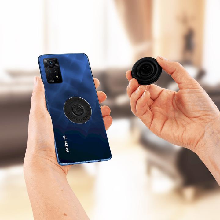 Actual product image PopSockets Pebbled Vegan Leather Black (2nd Gen, interchangeable)