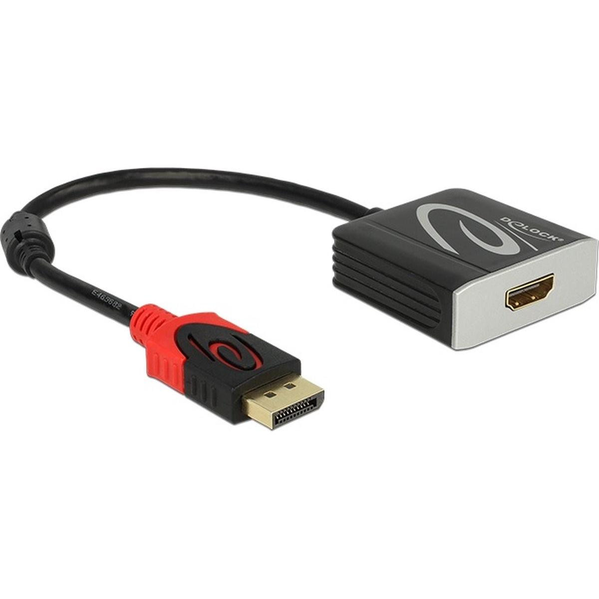 Delock Dp A (Hdmi, 20 Cm), Adattatore Dati + Video, Nero
