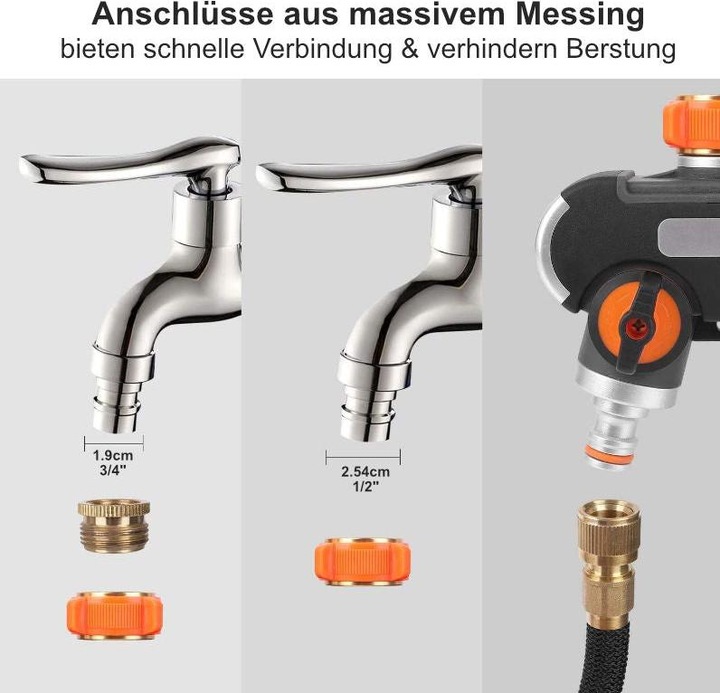 Produktbild Hermex Garten 2-Wege-Wasserverteiler Wasserhahnadapter Wasserhahn-Splitter (2 Wege Verteiler, 101.60 mm)