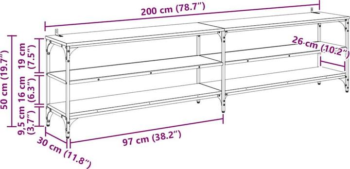Actual product image vidaXL TV-Ständer (30 x 200 x 50 cm)