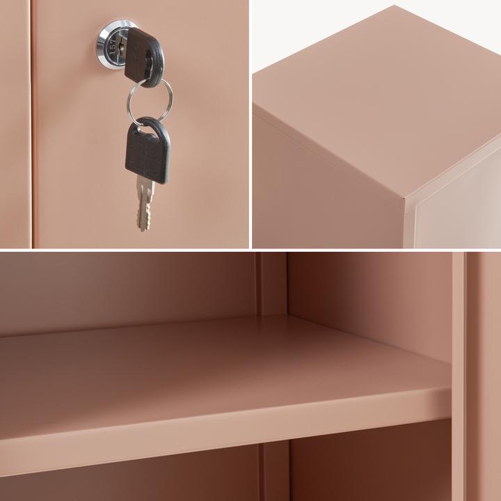 Actual product image En.Casa Einzelspind Kurikka 137x38x38 cm Hellbraun (38 x 38 x 137 cm)