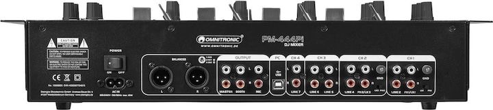 Actual product image Omnitronic PM-444Pi 4-channel DJ mixer with player & USB interface (DJ controller)