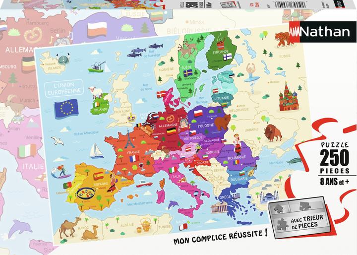 Immagine prodotto Nathan Puzzle 250 pezzi Mappa dell'Europa (250 pezzi)