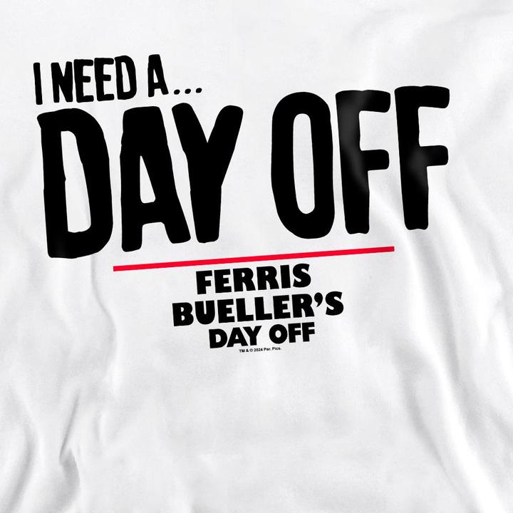 Image du produit Ferris Bueller´s Day Off Ferris Bueller's Day Off - Sweat FERRIS BUELLER NEEDS A DAY OFF - Adulte (XXL)