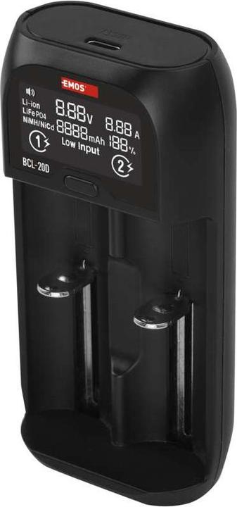 Emos Caricabatterie universale per batterie agli ioni di litio BCL-20D (1 pz., 10440, C, AA, AAA, Caricabatterie senza batteria)