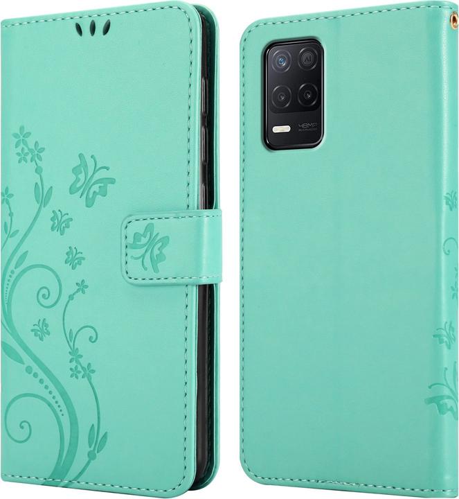 Image du produit Cadorabo Housse Flower Book pour Realme 8 5G / V13 / Q3 / Q3i / Narzo 30 5G (Realme Narzo 30 5G, Realme Q3i 5G, Realme V13)