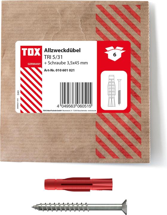 Actual product image Tox Universal plug Tri 5x31 mm with screw (6 pcs.) (6 pcs.)