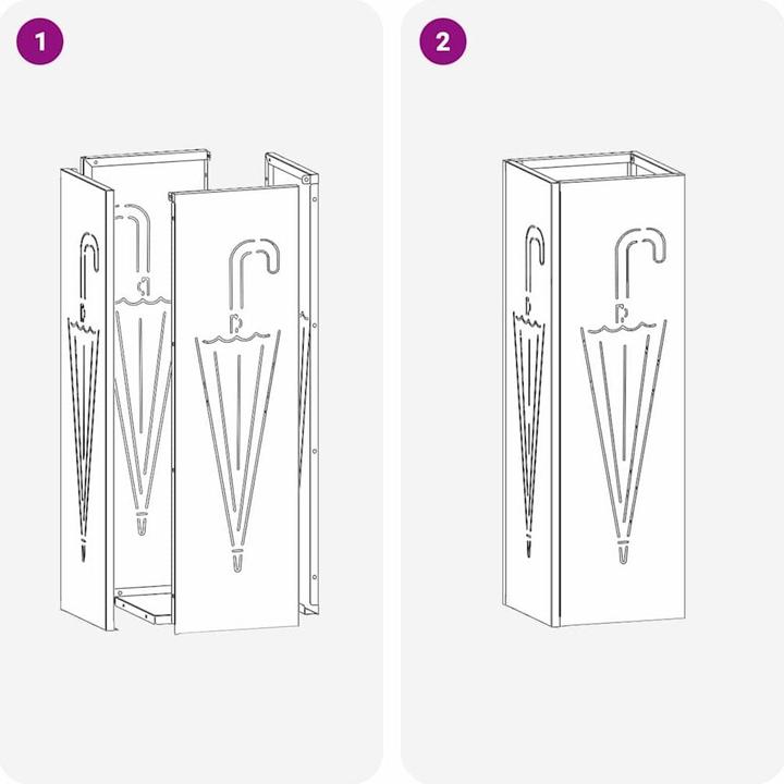 Image du produit vidaXL Porte-parapluies Noir Métal Standard Inserts décoratifs