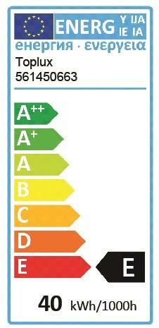 Energie-Label Scharnberger+Hasenbein Reflektorlampe 50x85mm 41566 (E14, 40 W, 250 lm, 1 x, E)