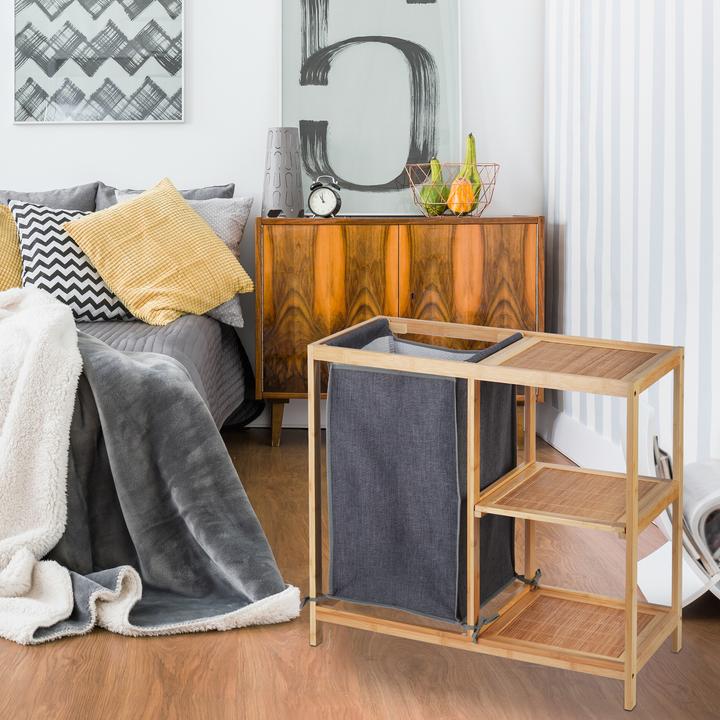Actual product image Relaxdays Laundry basket shelf
