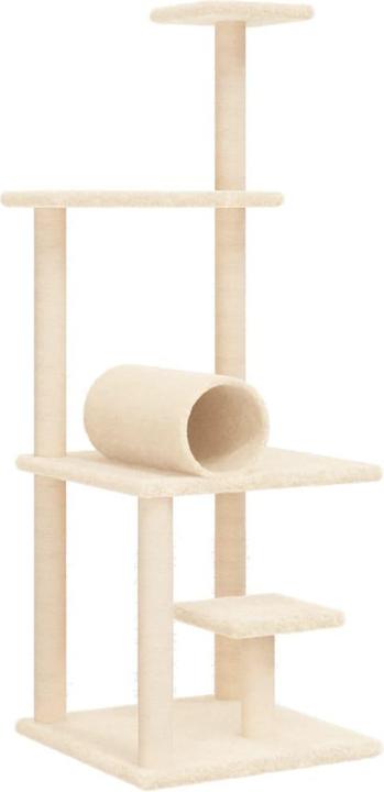 vidaXL Kratzbaum mit Sisal-Kratzsulen Creme 136 cm,Farbe