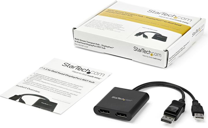 Produktbild StarTech Mst Hub - 2-Port Displayport (USB-A, 2 Ports)
