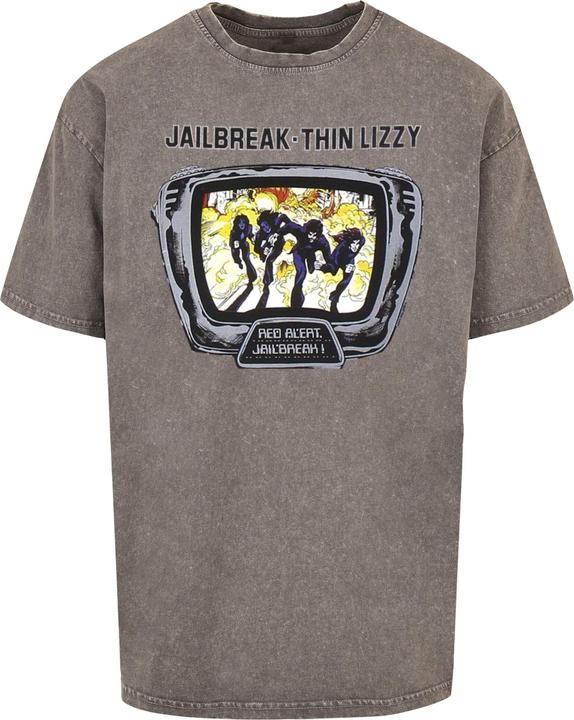 Merchcode Thin Lizzy - Jailbreak Acid Washed Oversize Tee - 160119 (XL)