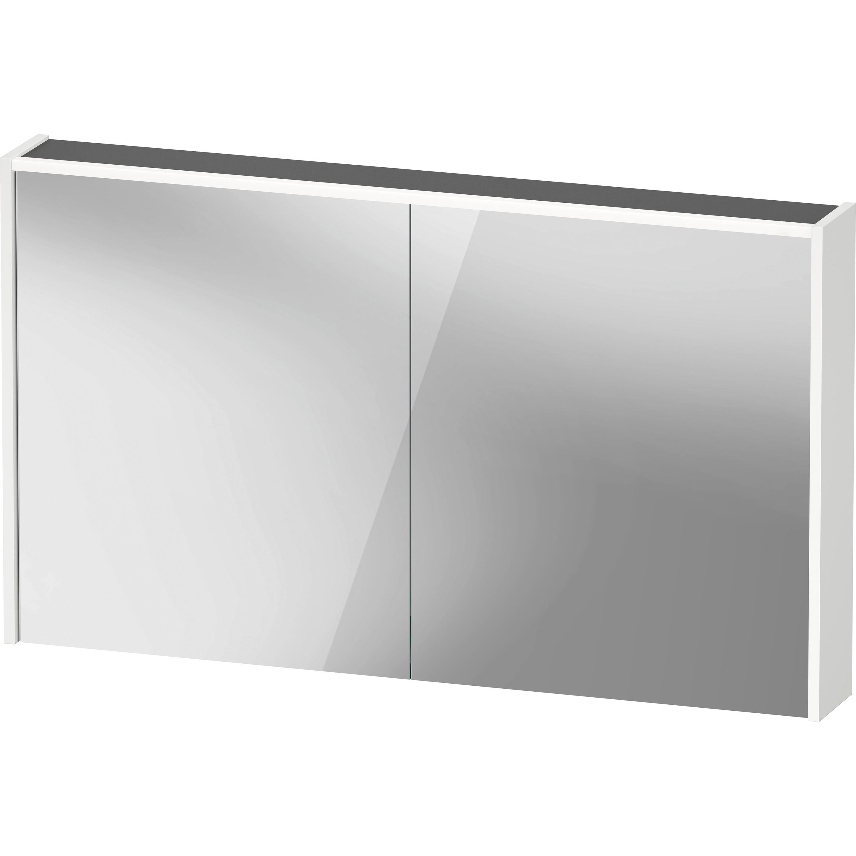 Duravit, Spiegelschrank, D-Code Spiegelschrank, Steckdose Typ F (EU, DE), 2 Türen, LED-Lichtfeld oben, 1200x700mm, 9