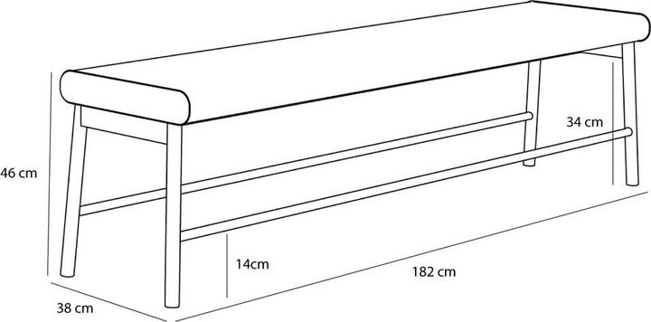 Actual product image Hübsch Long Bench Light green (38 cm)