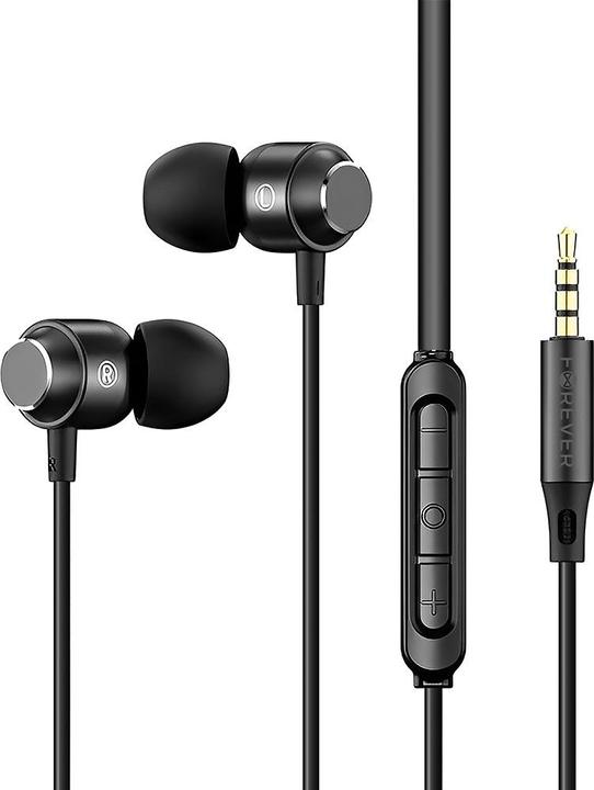 Forever wired earphones EP-01 jack 3,5mm black (Filaire)
