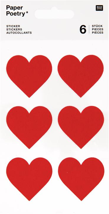 Produktbild Rico Design Paper Poetry Filzsticker Herzen