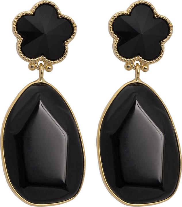 Immagine prodotto Uzurii Orecchini con pietre naturali a fiore nero (Argento 925)