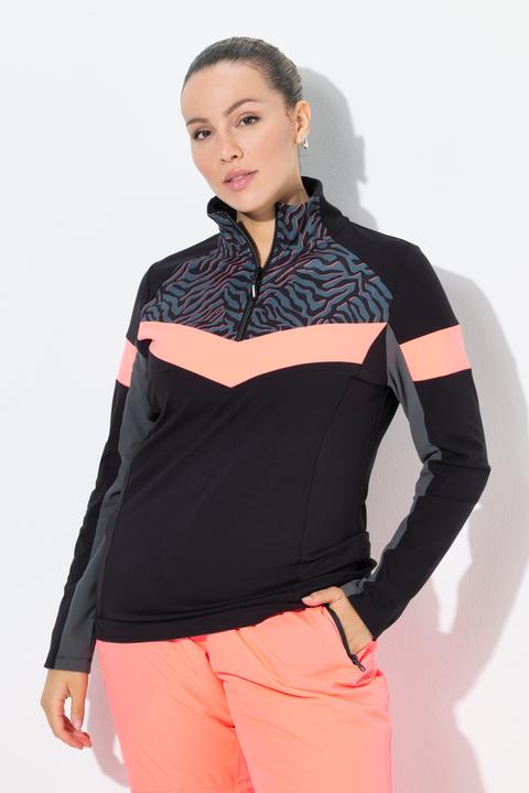 Produktbild Ulla Popken Funktions-Troyershirt, Slim, Stehkragen, Langarm, recycelt (54)