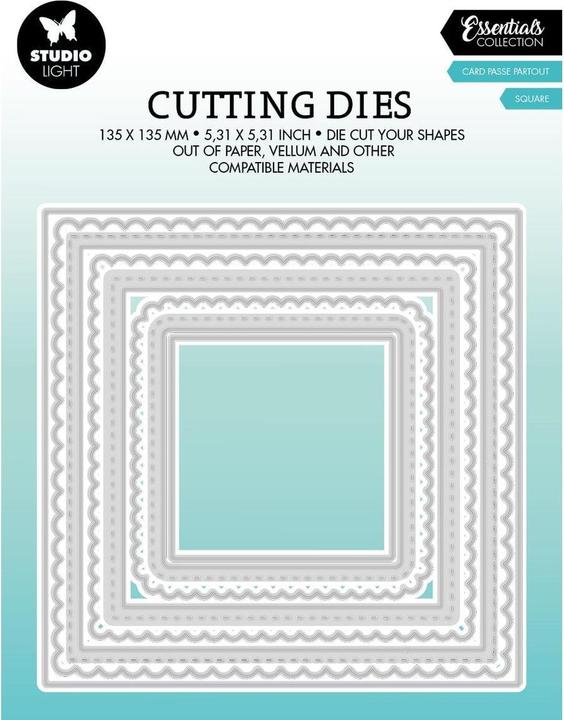 Actual product image art by marlene Cutting Dies "Card Passe Partout Square" Essentials