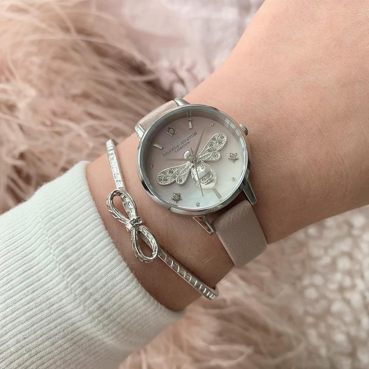 Actual product image Olivia Burton Analoog kwartshorloge met roze leren band voor dames OB16GB09 (Analogue wristwatch)
