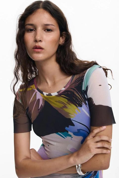 Actual product image Desigual Watercolor Floral Fitted Dress (XS)