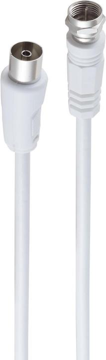 Image du produit Shiverpeaks ®-BASIC-S- câble d'antenne, 100% blindé, fiche F à couplage coaxial, RG 59, > 80 dB, blanc, 10m (Câble d'antenne)