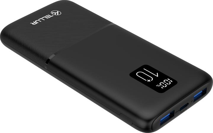 Tellur PD102 Boost Pro 10000mAh power bank 2xQC3.0 22.5W + PD 20W, LCD display, black (10000 mAh, 22.50 W, 37 Wh)