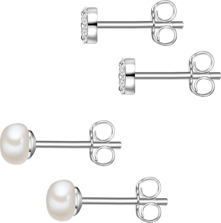 Actual product image Glanzstücke München Ladies sterling silver cubic zirconia freshwater cultured pearl silver - 23814 (Sterling Silver)