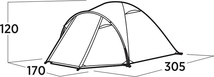 Productafbeelding Easy Camp Kuppelzelt Setesdal 3 (olivgr?n, mit Tunnel-Vorbau, Modell 2025) (3.70 kg, 3 personen)