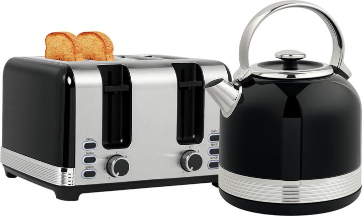 Homcom Kocher-Toaster-Set Edelstahl, Kunststoff Schwarz (1.70 l)