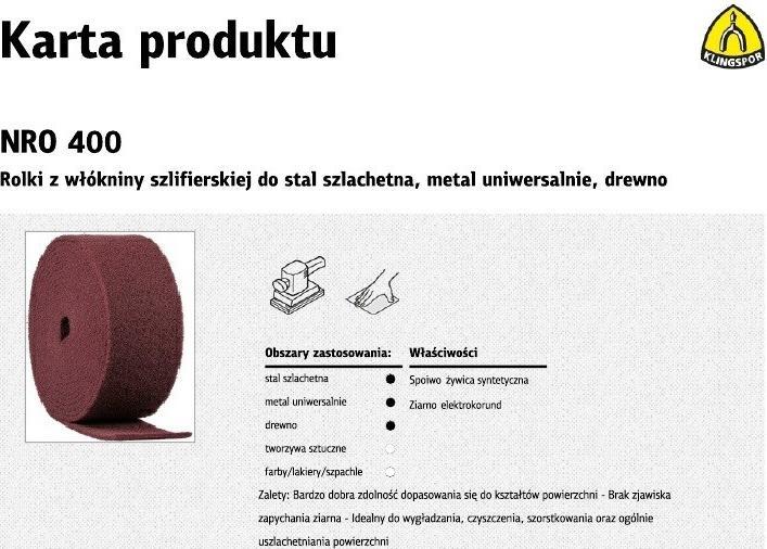 Produktbild Klingspor NRO 400 - Vliesrollen 150 x 10000 mm (MEDIUM)