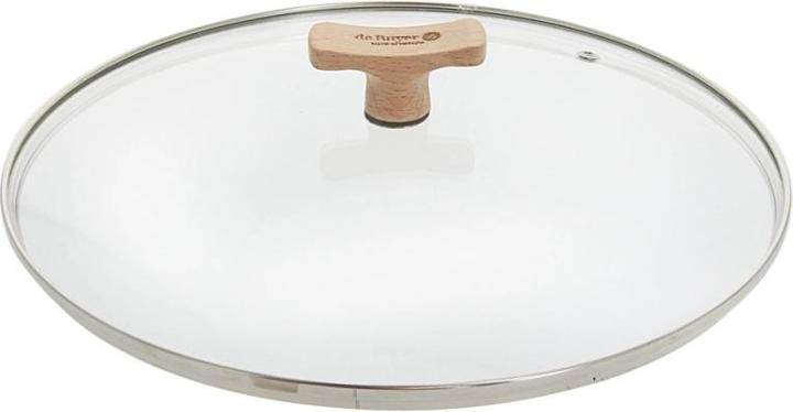 Actual product image de Buyer Glass lid with wooden knob Ø 20cm fits 8780 & 8788 (20 cm, Metal, Glass)