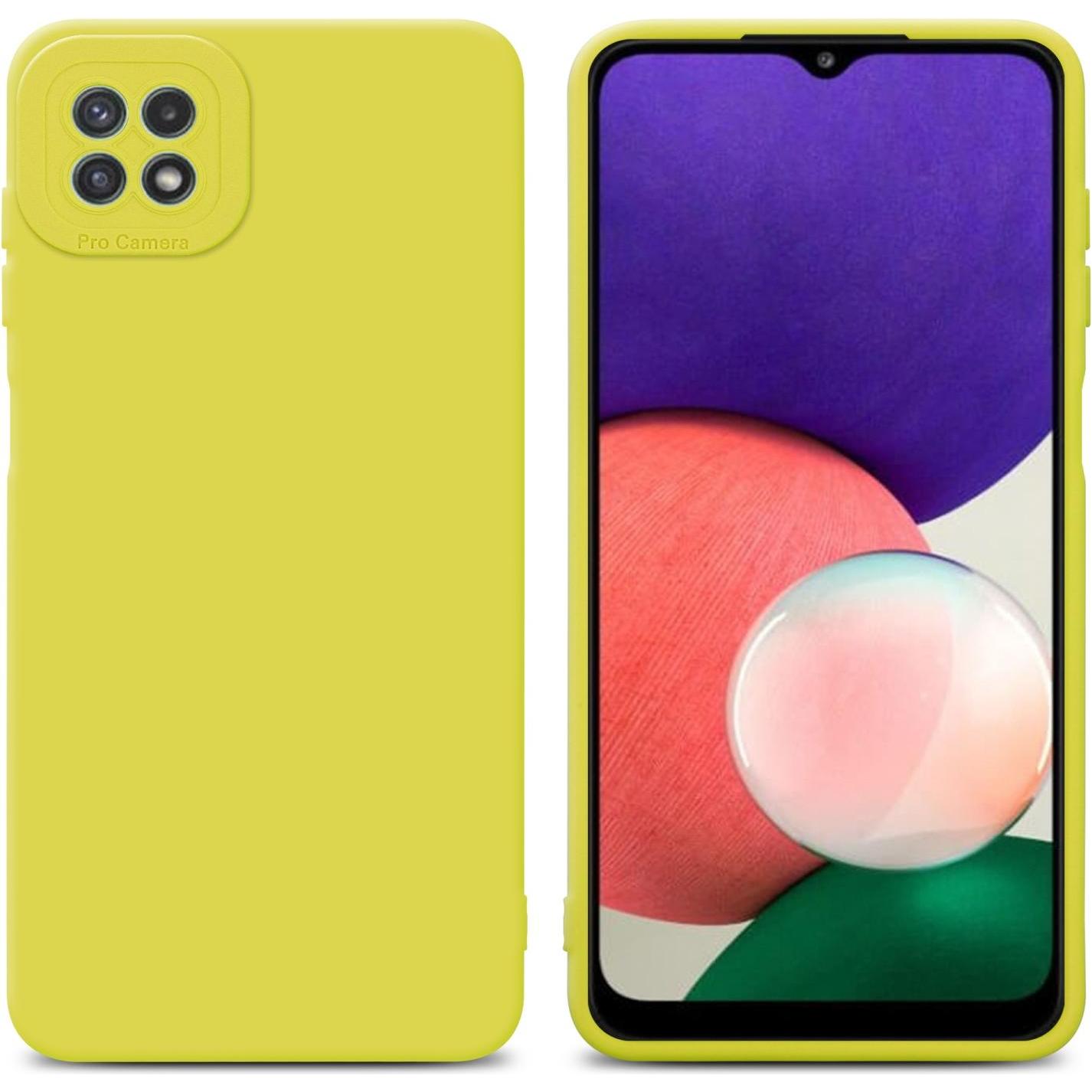Cadorabo Hülle für Samsung Galaxy A22 5G im TPU Fluid LM162 Style (Samsung Galaxy A22 5G), Smartphone Hülle, Gelb