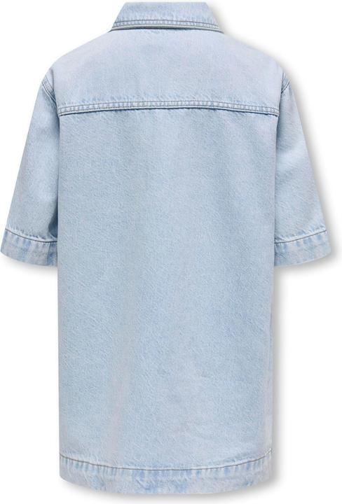 Produktbild Only Locker geschnitten Hemdkragen Kastige Ärmel Kurzes Kleid Jeanskleid (140)