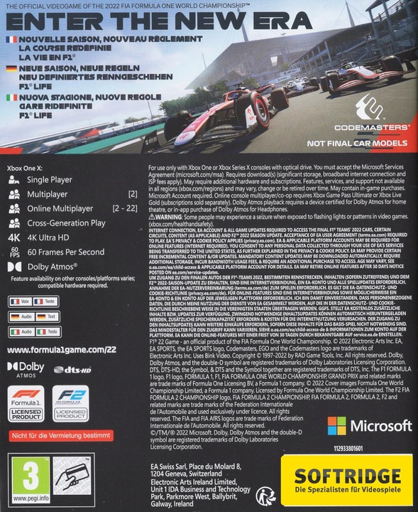 Actual product image EA Games F1 22 (Xbox One X, Xbox One S, Multilingual)
