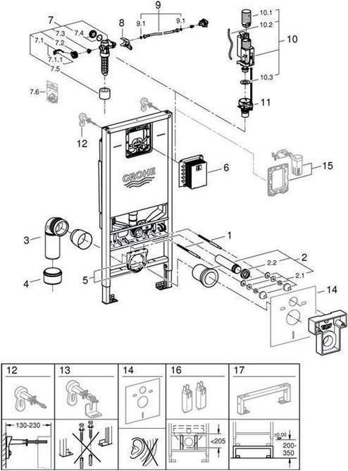 Produktbild Grohe WC-Element RAPID SLX Spülkasten GDX