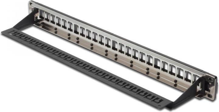 Immagine prodotto Digitus Patch Panel modulare schermato 24 porte Blank 1U Rack Mount colore Nero trasparente campi logo