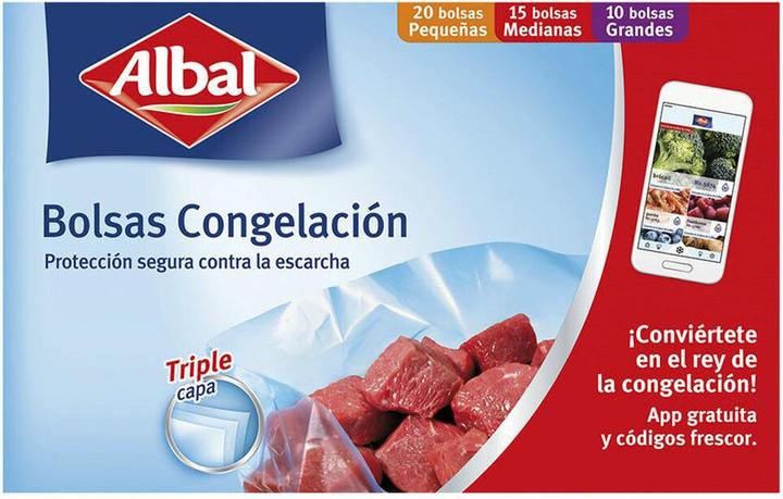 Actual product image Albal Reusable bags for food freezer 45 pieces (45x)