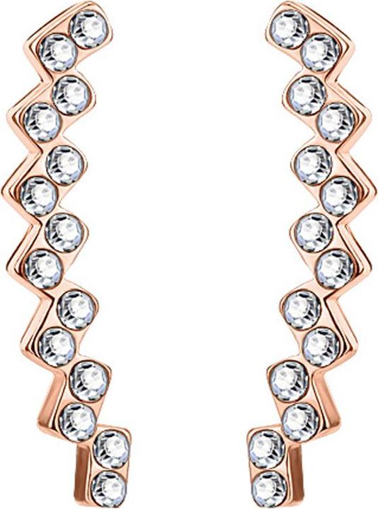 Actual product image Star Piercing Ear Climber Earring rose gold with squares and crystal (Brass)