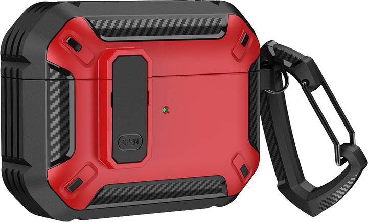 Hurtel Airpods 4 Armor Case with Carabiner - Red (Kopfhörer Hülle)