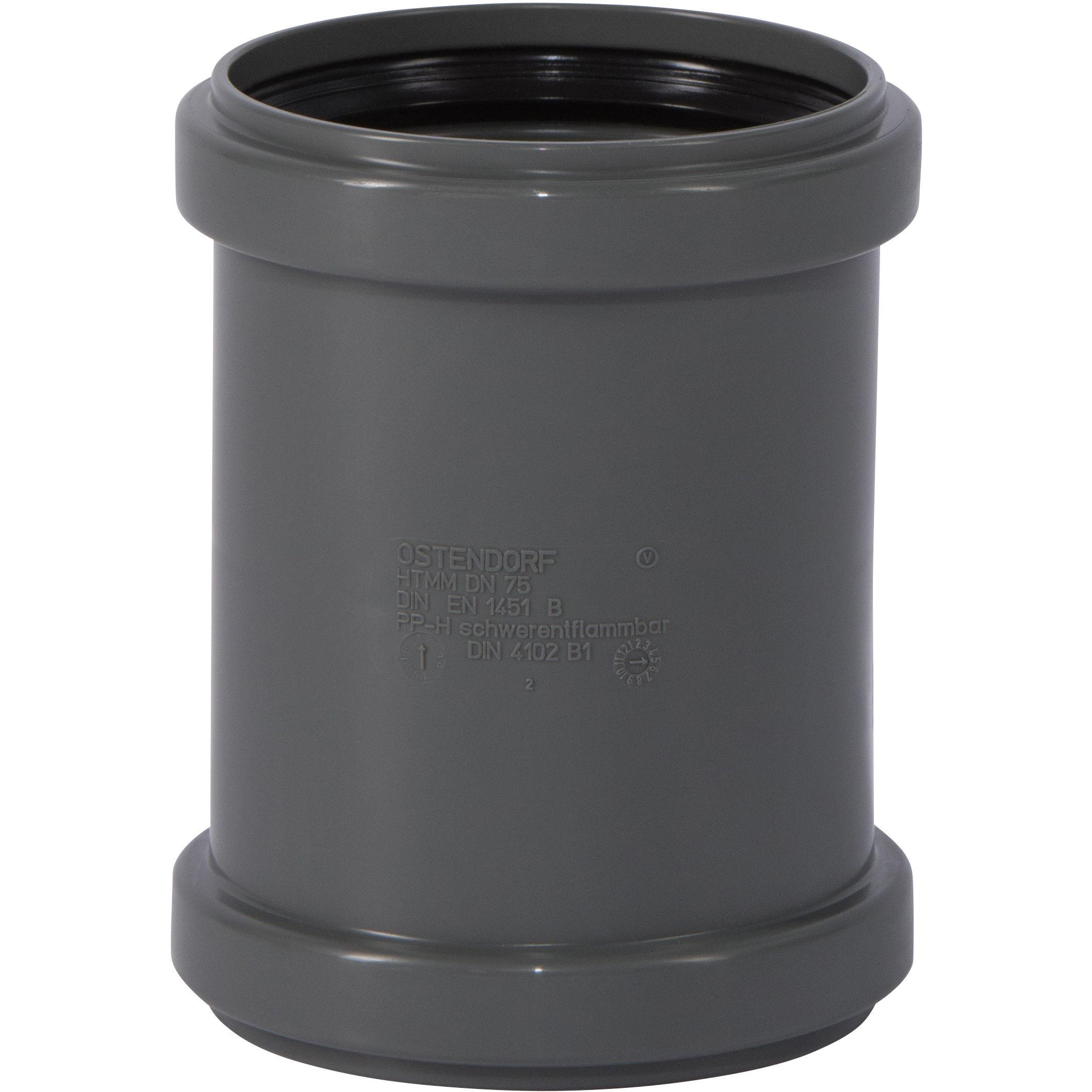 Csdk SL, Rohrverbindungstechnik, Ostendorf HTsafe-Doppelmuffe MM DN/OD 75 173510 (Doppelnippel)