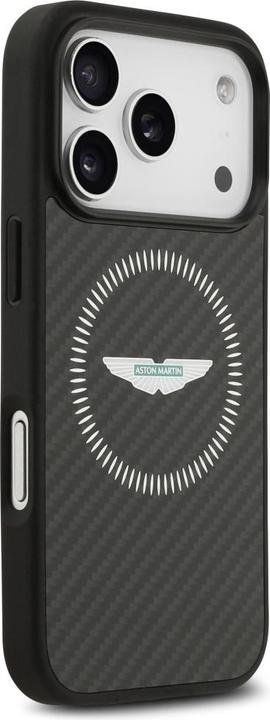 Actual product image Aston Martin Case HC Kevlar Counter Design MagSafe for iPhone 17 Pro black (Apple iPhone 17 Pro)
